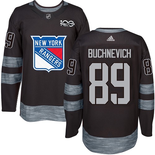 Adidas New York Rangers #89 Pavel Buchnevich Black 1917-2017 100th Anniversary Stitched Jersey Men's