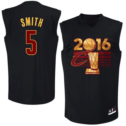 Cleveland Cavaliers #5 J.R. Smith Black 2016 Finals Champions Stitched Jersey Mens