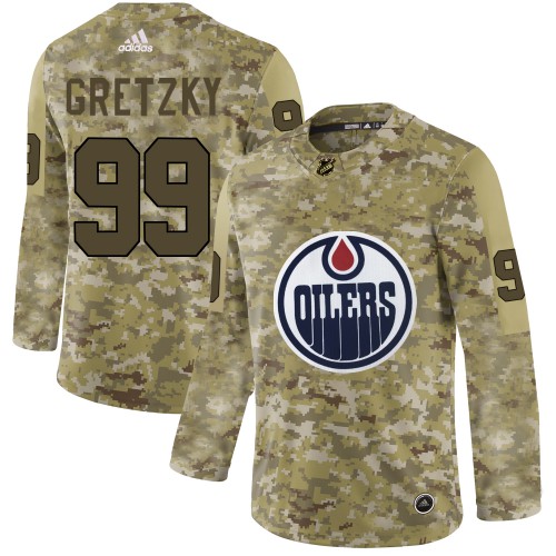 Adidas Edmonton Oilers #99 Wayne Gretzky Camo Authentic Stitched Jersey Men's