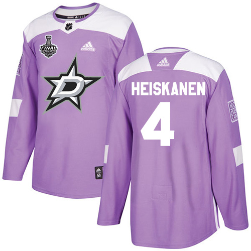 Adidas Dallas Stars #4 Miro Heiskanen Purple Authentic Fights Cancer 2020 Stanley Cup Final Stitched Jersey Men's