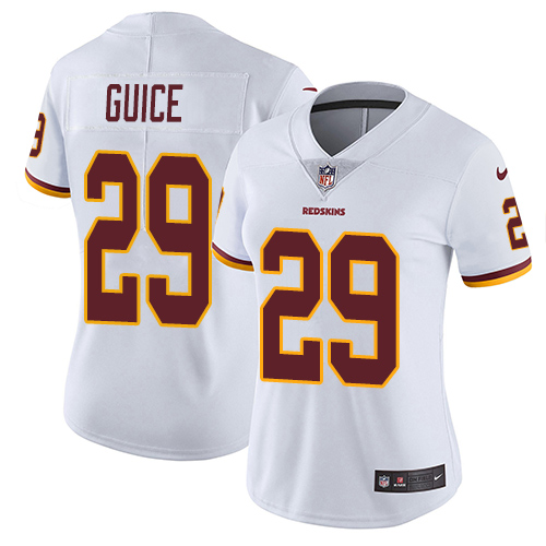 Washington Commanders #29 Derrius Guice White Women's Stitched Vapor Untouchable Limited Jersey Womens