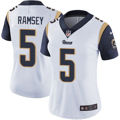 Rams #5 Jalen Ramsey White Women's Stitched Vapor Untouchable Limited Jersey