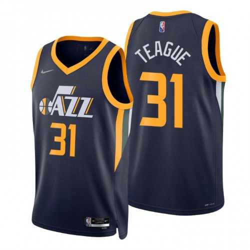 Utah Jazz #31 Macio Teague Navy Mens 2021-22 75th Anniversary Diamond Swingman Jersey - Icon Edition Mens