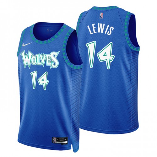 Minnesota Minnesota Timberwolves #14 Matt Lewis Mens Royal 2021/22 Swingman Jersey - City Edition Mens