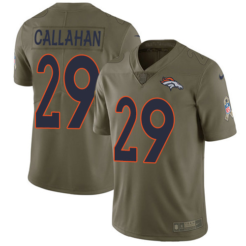 Denver Broncos #29 Bryce Callahan Olive Men's Stitched Limited 2017 Salute To Service Jersey Men's