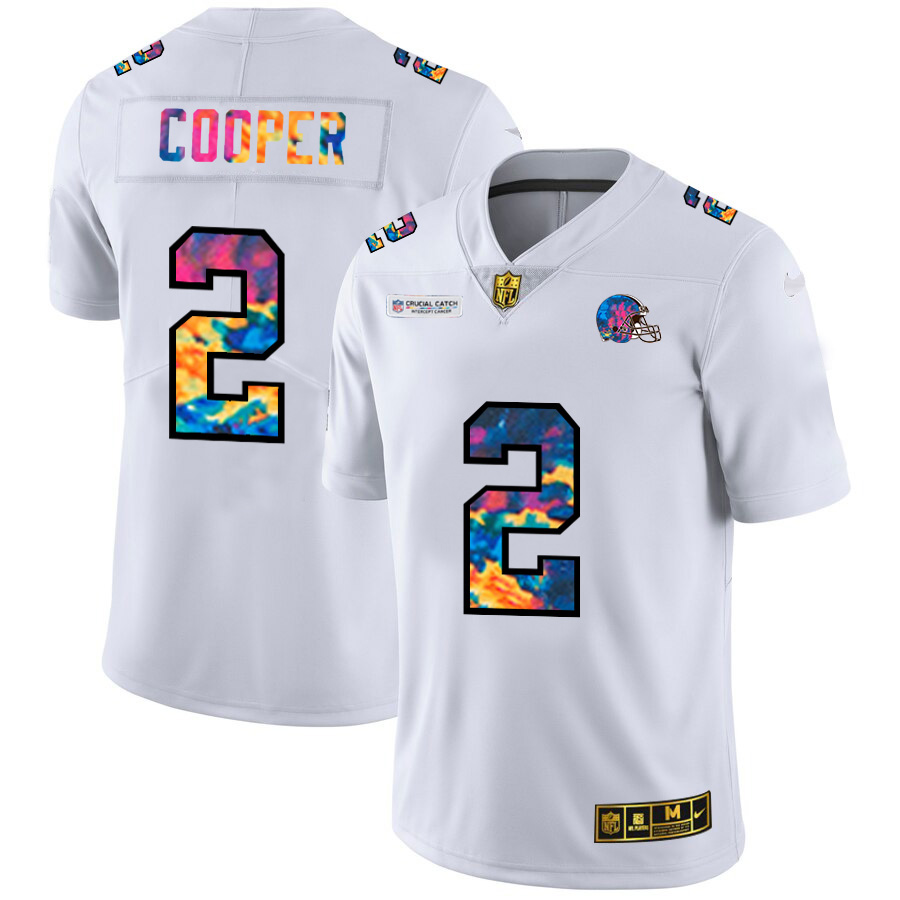 Cleveland Browns #2 Amari Cooper Men's White Multi-Color 2020 Crucial Catch Limited Jersey