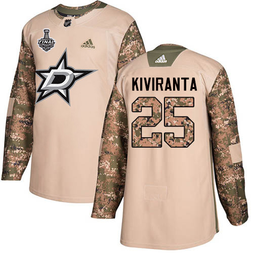 Adidas Dallas Stars #25 Joel Kiviranta Camo Authentic 2017 Veterans Day Youth 2020 Stanley Cup Final Stitched Jersey Youth