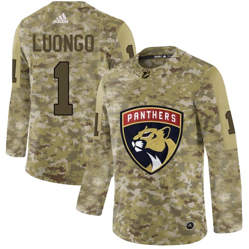 Adidas Florida Panthers #1 Roberto Luongo Camo Authentic Stitched Jersey Men's