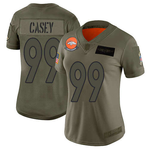 Denver Broncos #99 Jurrell Casey Camo Women's Stitched Limited 2019 Salute To Service Jersey Womens