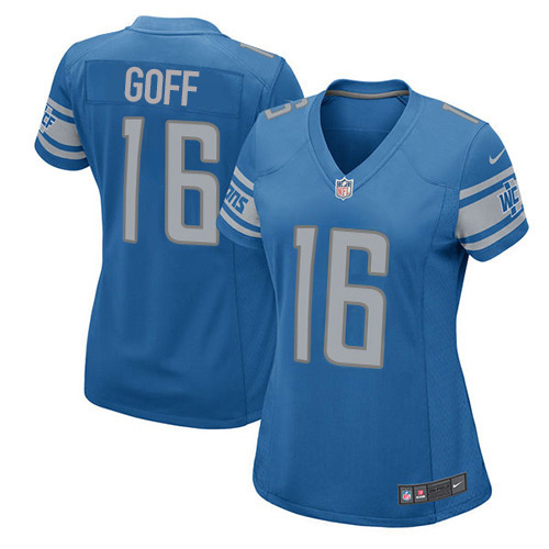 Detroit Lions #16 Jared Goff Light Blue Team Color Women's Stitched Elite Jersey