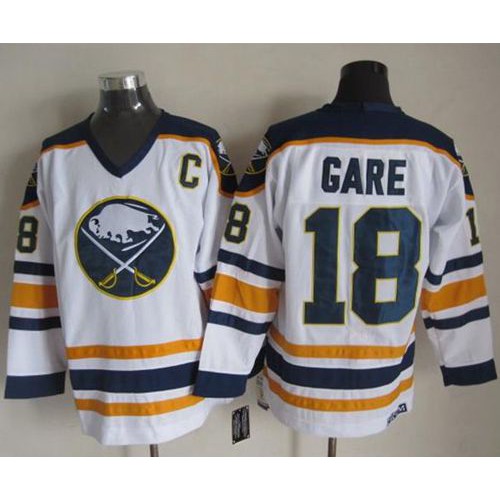 Buffalo Sabres #18 Danny Gare White CCM Throwback Stitched Jersey Men's