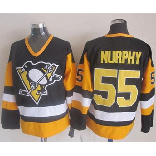 Pittsburgh Penguins #55 Larry Murphy Black CCM Throwback Stitched Jersey Men's
