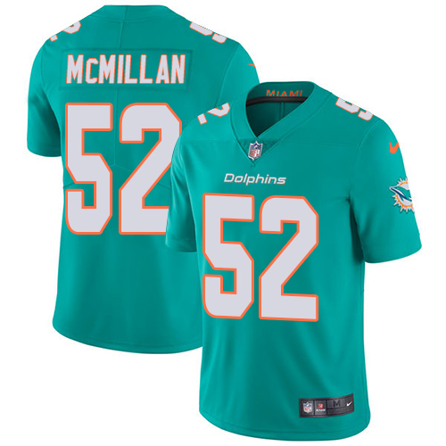 Miami Dolphins #52 Raekwon McMillan Aqua Green Team Color Men's Stitched Vapor Untouchable Limited Jersey Men's