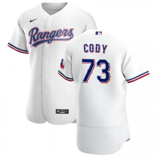 Texas Texas Rangers #73 Kyle Cody Men's White Home 2020 Authentic Player Jersey Men's