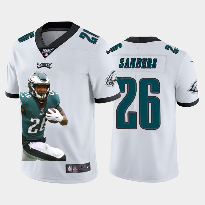 Philadelphia Eagles #26 Miles Sanders Team Hero 3 Vapor Limited 100 Jersey White