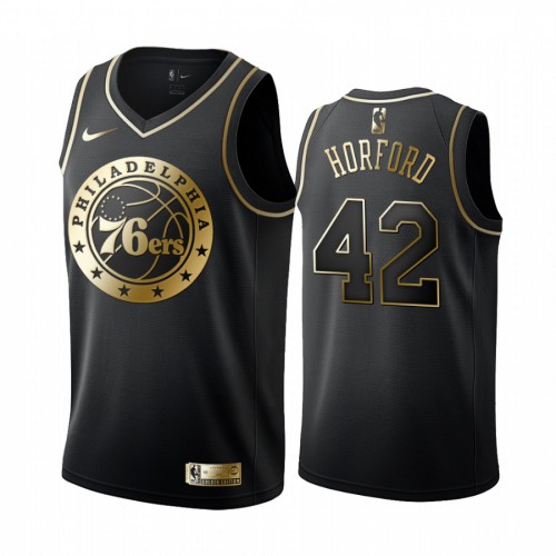 Philadelphia 76ers #42 Al Horford Mens Black Golden Edition Swingman Jersey Mens