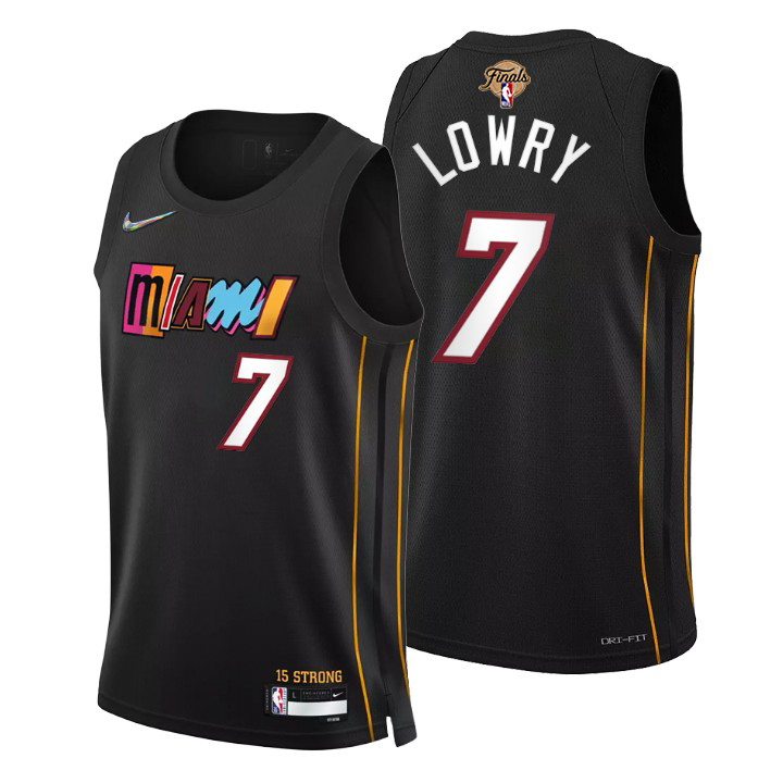 Miami Heat #7 Kyle Lowry Black 2023 Finals Patch Swingman Jersey - City Edition