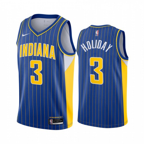 Indiana Pacers #3 Aaron Holiday Blue Womens Swingman 2020-21 City Edition Jersey Womens