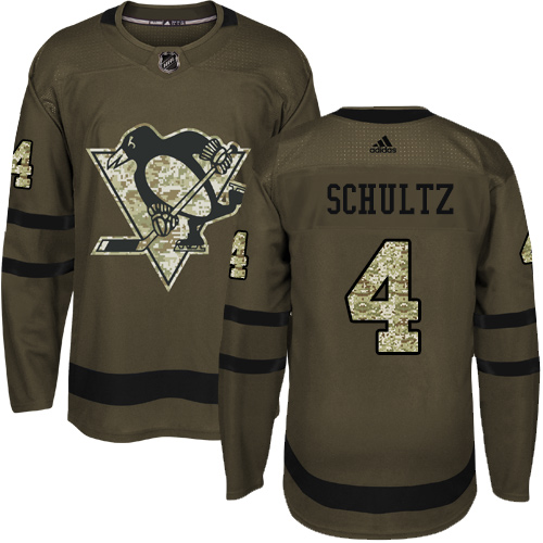 Adidas Pittsburgh Penguins #4 Justin Schultz Green Salute to Service Stitched Jersey Men's