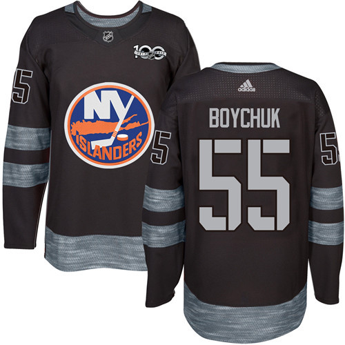 Adidas New York Islanders #55 Johnny Boychuk Black 1917-2017 100th Anniversary Stitched Jersey Men's