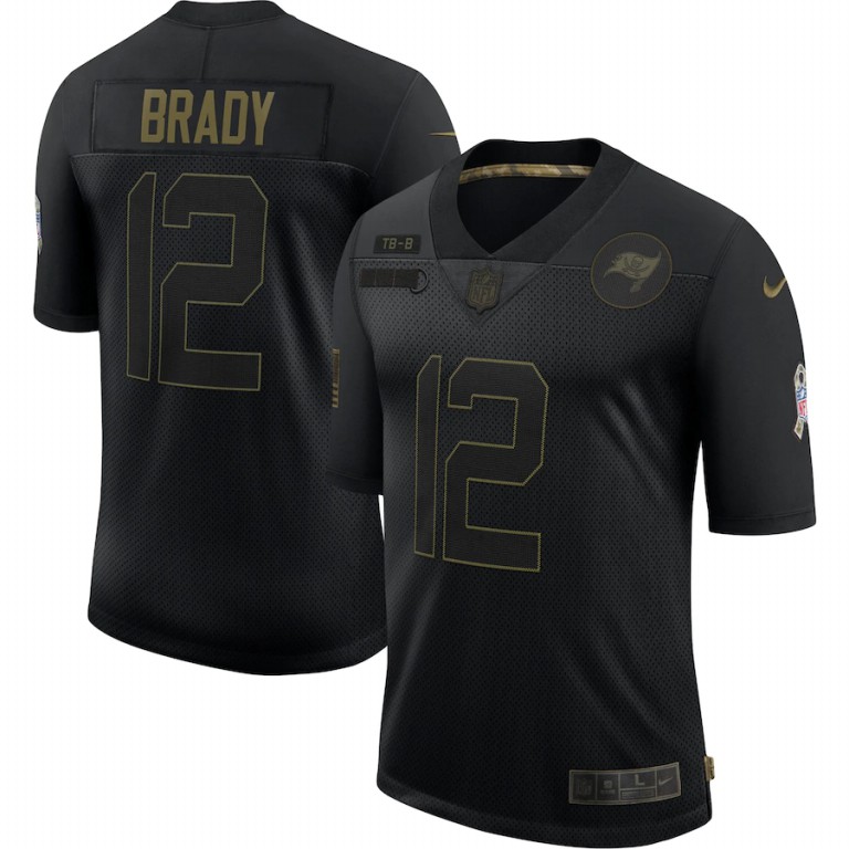 Tampa Bay Buccaneers #12 Tom Brady 2020 Salute To Service Limited Jersey Black