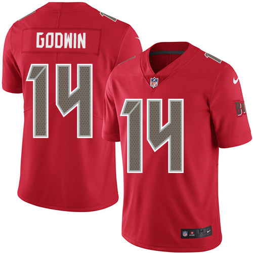 Buccaneers #14 Chris Godwin Red Youth Stitched Limited Rush Jersey