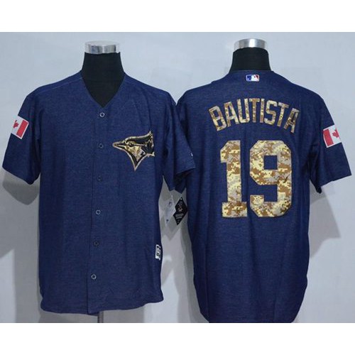 Toronto Blue Jays #19 Jose Bautista Denim Blue Salute to Service Stitched Jersey Men's