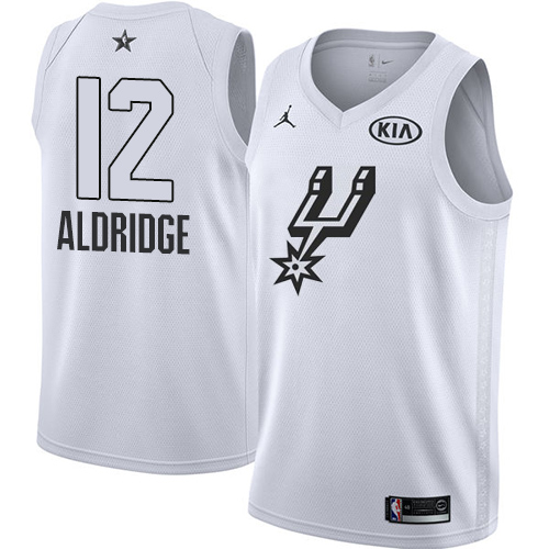 San Antonio Spurs #12 LaMarcus Aldridge White Jordan Swingman 2018 All-Star Game Jersey Mens