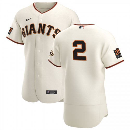 San Francisco San Francisco Giants #2 Daniel Robertson Men's Cream Home 2020 Authentic 20 at 24 Patch Player Jersey Men's