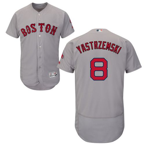 Boston Red Sox #8 Carl Yastrzemski Grey Flexbase Authentic Collection Stitched Jersey Men's