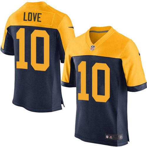 Packers #10 Jordan Love Navy Blue Alternate Men's Stitched New Elite Jersey