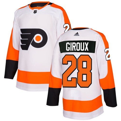 Adidas Philadelphia Flyers #28 Claude Giroux White Road Authentic Stitched Jersey Men's