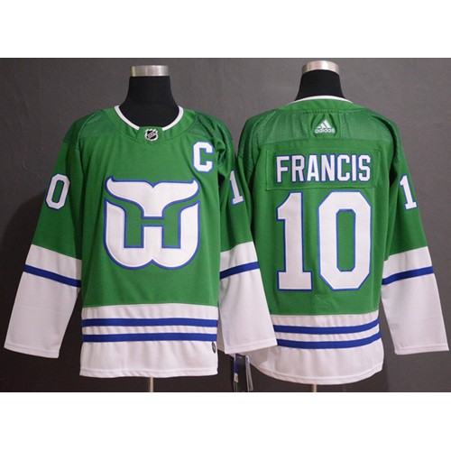 Adidas Hartford Whalers #10 Ron Francis Green Authentic Stitched Jersey Men's