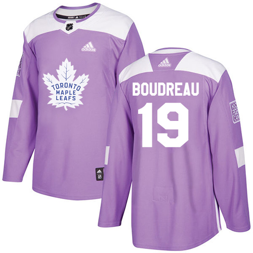 Adidas Maple Toronto Maple Leafs #19 Bruce Boudreau Purple Authentic Fights Cancer Stitched Jersey Men's