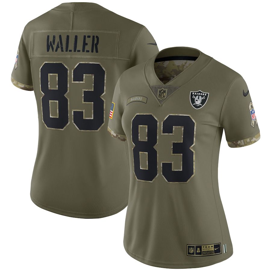 Las Vegas Raiders #83 Darren Waller Women's 2022 Salute To Service Limited Jersey - Olive