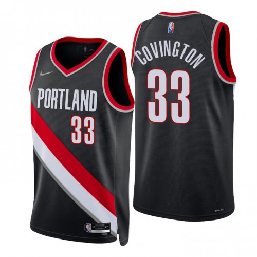 Portland Trail Blazers #33 Robert Covington Black Mens 2021-22 75th Anniversary Diamond Swingman Jersey - Icon Edition Mens