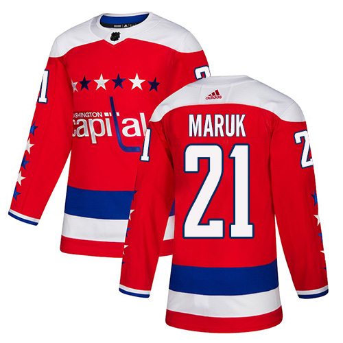 Adidas Washington Capitals #21 Dennis Maruk Red Alternate Authentic Stitched Jersey Men's