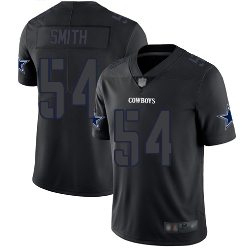 Dallas Cowboys #54 Jaylon Smith Black Men's Stitched Limited Rush Impact Jersey Men's