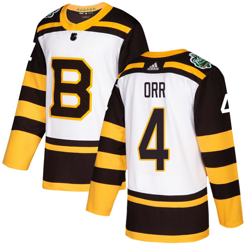 Adidas Boston Bruins #4 Bobby Orr White Authentic 2019 Winter Classic Stitched Jersey Men's