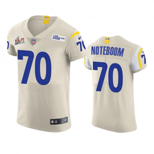 Los Angeles Los Angeles Rams #70 Joseph Noteboom Men's Super Bowl LVI Patch Vapor Elite Player Jersey - Bone Men's