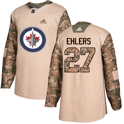 Adidas Winnipeg Jets #27 Nikolaj Ehlers Camo Authentic 2017 Veterans Day Stitched Jersey Men's
