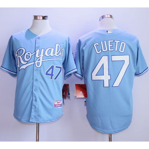 Kansas City Royals #47 Johnny Cueto Light Blue Alternate 1 Cool Base Stitched Jersey Men's