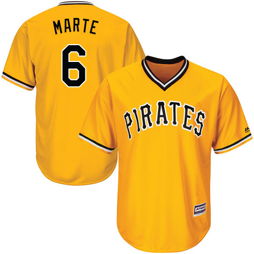 Pittsburgh Pirates #6 Starling Marte Gold Cool Base Stitched Youth Jersey Youth
