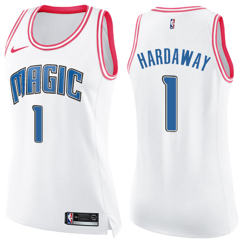 Orlando Magic #1 Penny Hardaway White/Pink Womens Swingman Fashion Jersey Womens