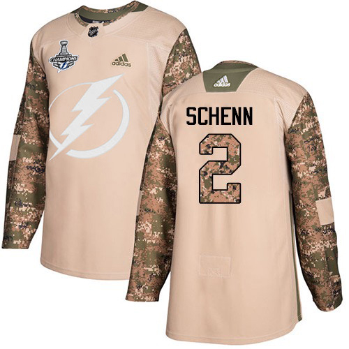 Adidas Tampa Bay Lightning #2 Luke Schenn Camo Authentic 2017 Veterans Day Youth 2020 Stanley Cup Champions Stitched Jersey Youth