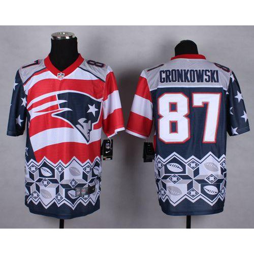 New England Patriots #87 Rob Gronkowski Navy Blue Men's Stitched Elite Noble Fashion Jersey Men's