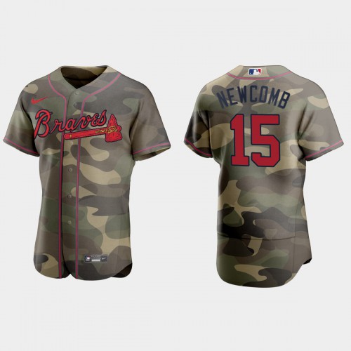 Atlanta Atlanta Braves #15 Sean Newcomb Men's 2021 Armed Forces Day Authentic Jersey -Camo Men's