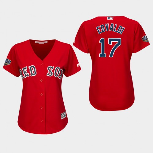Boston Red Sox #17 Nathan Eovaldi Red Alternate 2018 World Series Women's Stitched Jersey Womens