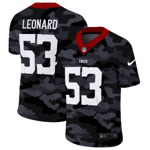 Indianapolis Indianapolis Colts #53 Darius Leonard Men's 2020 Black CAMO Vapor Untouchable Limited Stitched Jersey Men's