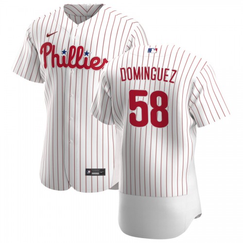 Philadelphia Philadelphia Phillies #58 Seranthony Dominguez Men's White Home 2020 Authentic Player Jersey Men's